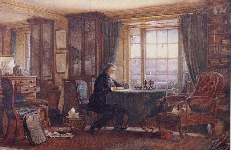 William Gershom Collingwood John Ruskin in his Study at Brantwood Cumbria Germany oil painting art